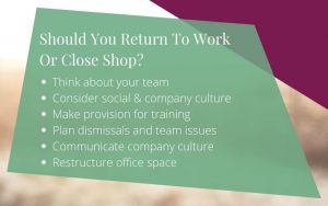Return to work or shut up shop