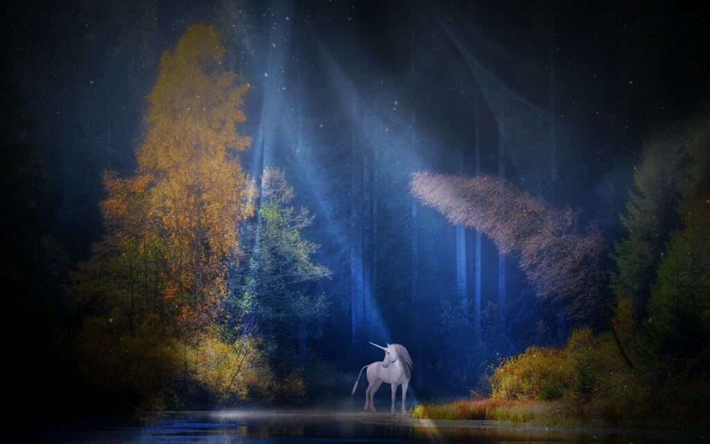 unicorn in woods